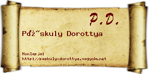 Páskuly Dorottya névjegykártya